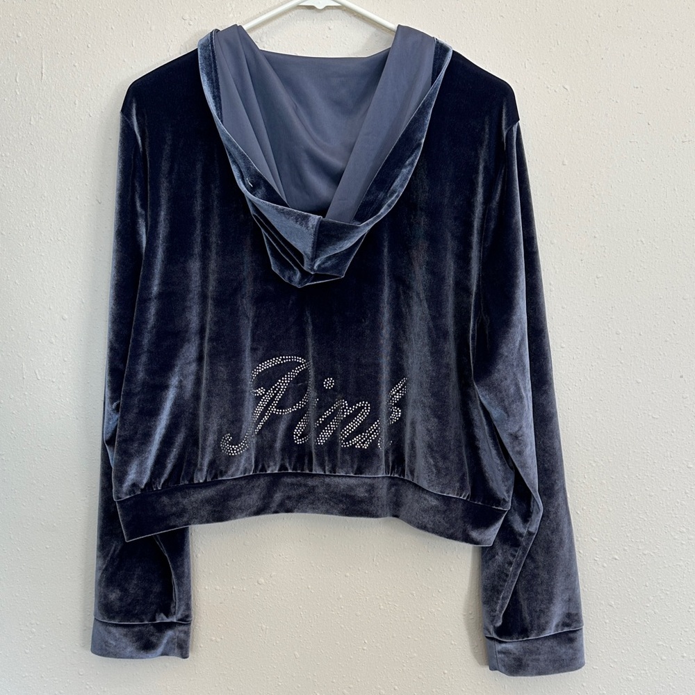 Victoria’s Secret PINK y2k velour Hoodie with Rhinestone Detail plus size 2x